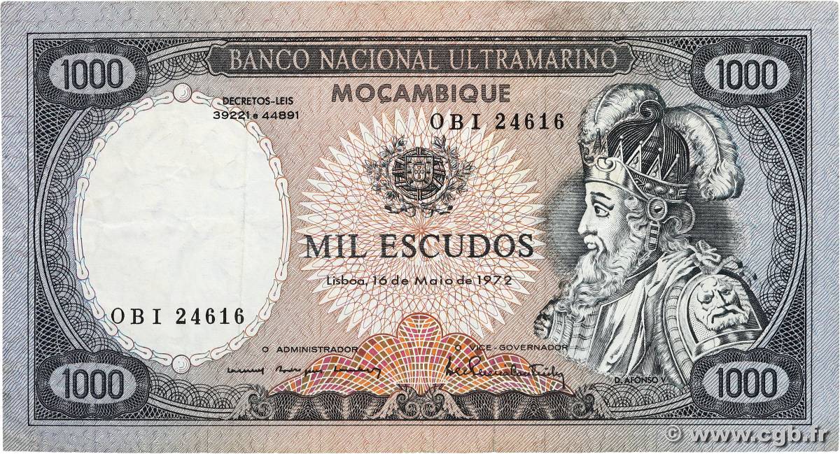 1000 Escudos MOZAMBIQUE  1972 P.112 F+