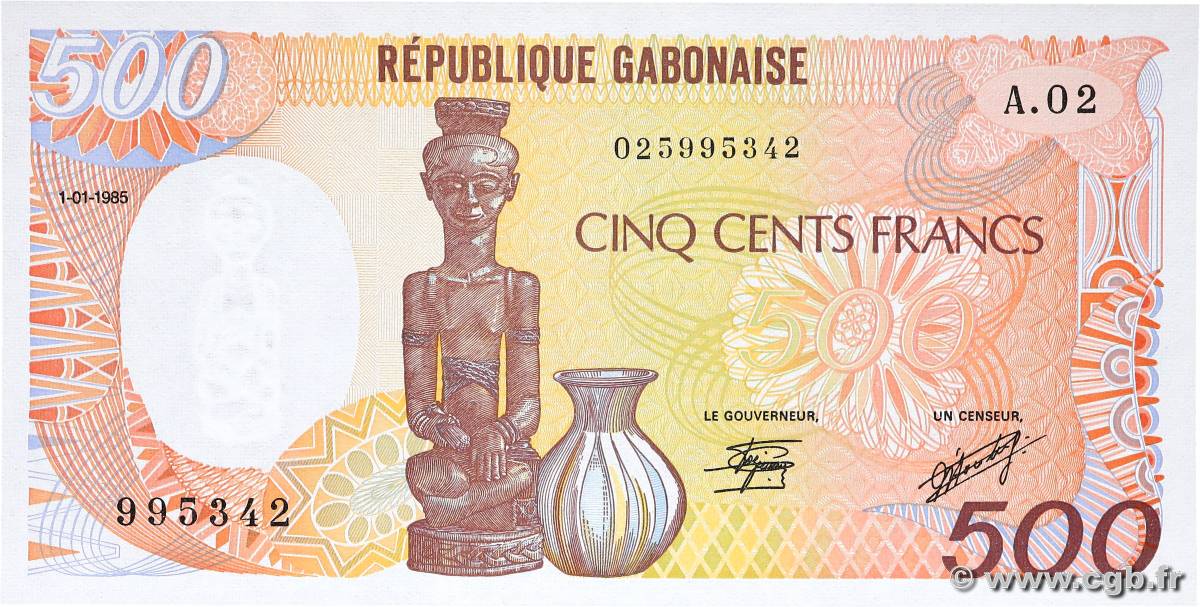 500 Francs GABON  1985 P.08 UNC