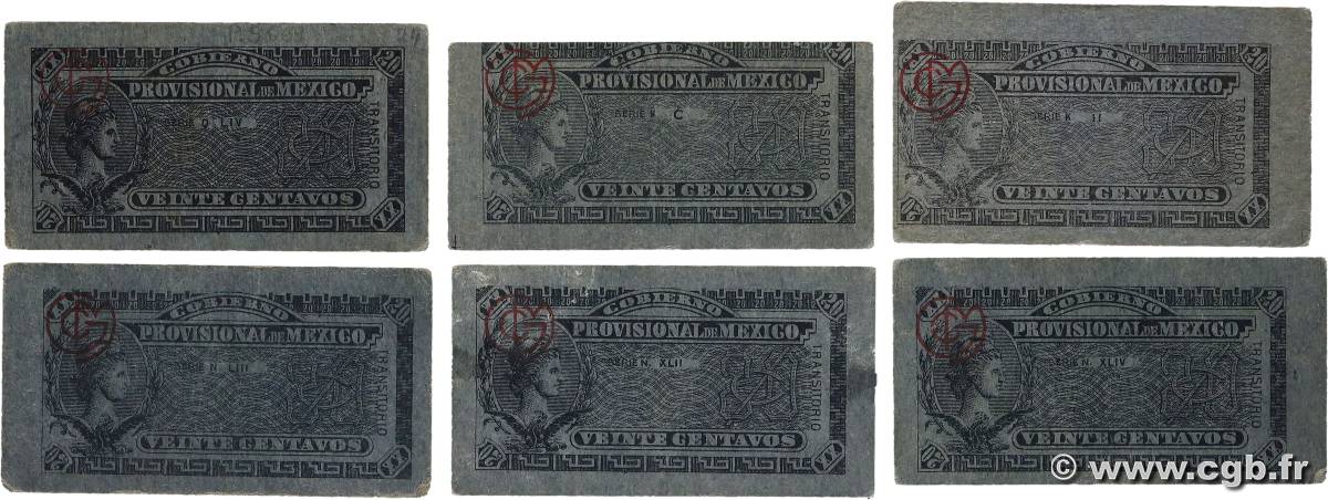 20 Centavos Lot MEXICO  1914 PS.0699 XF