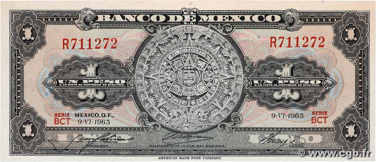 1 Peso MEXICO  1965 P.059i UNC