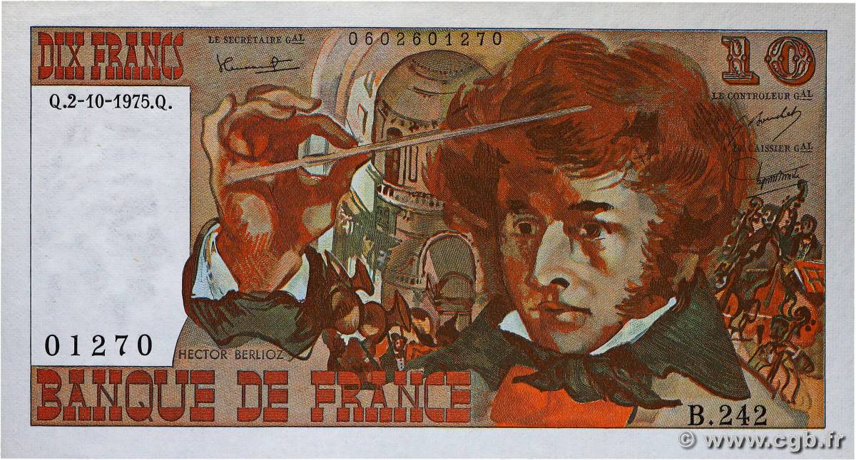 10 Francs BERLIOZ FRANCE  1975 F.63.13 pr.NEUF