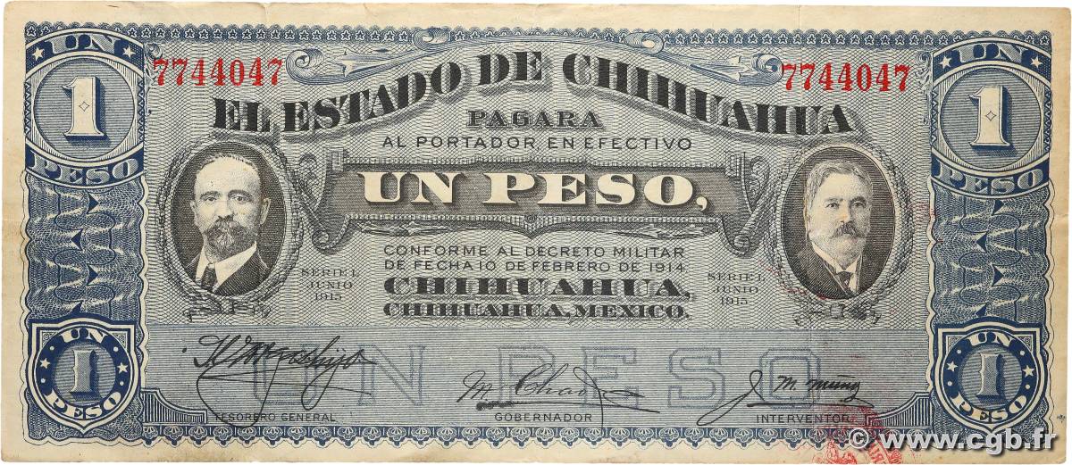 1 Peso MEXIQUE  1915 PS.0530b TTB+