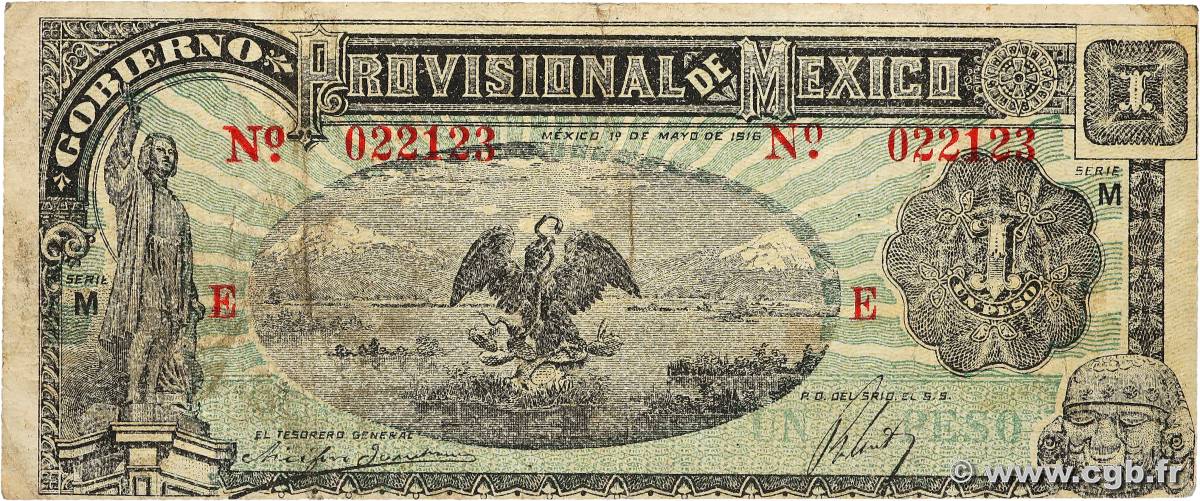 1 Peso MEXICO  1916 PS.0709 BC+