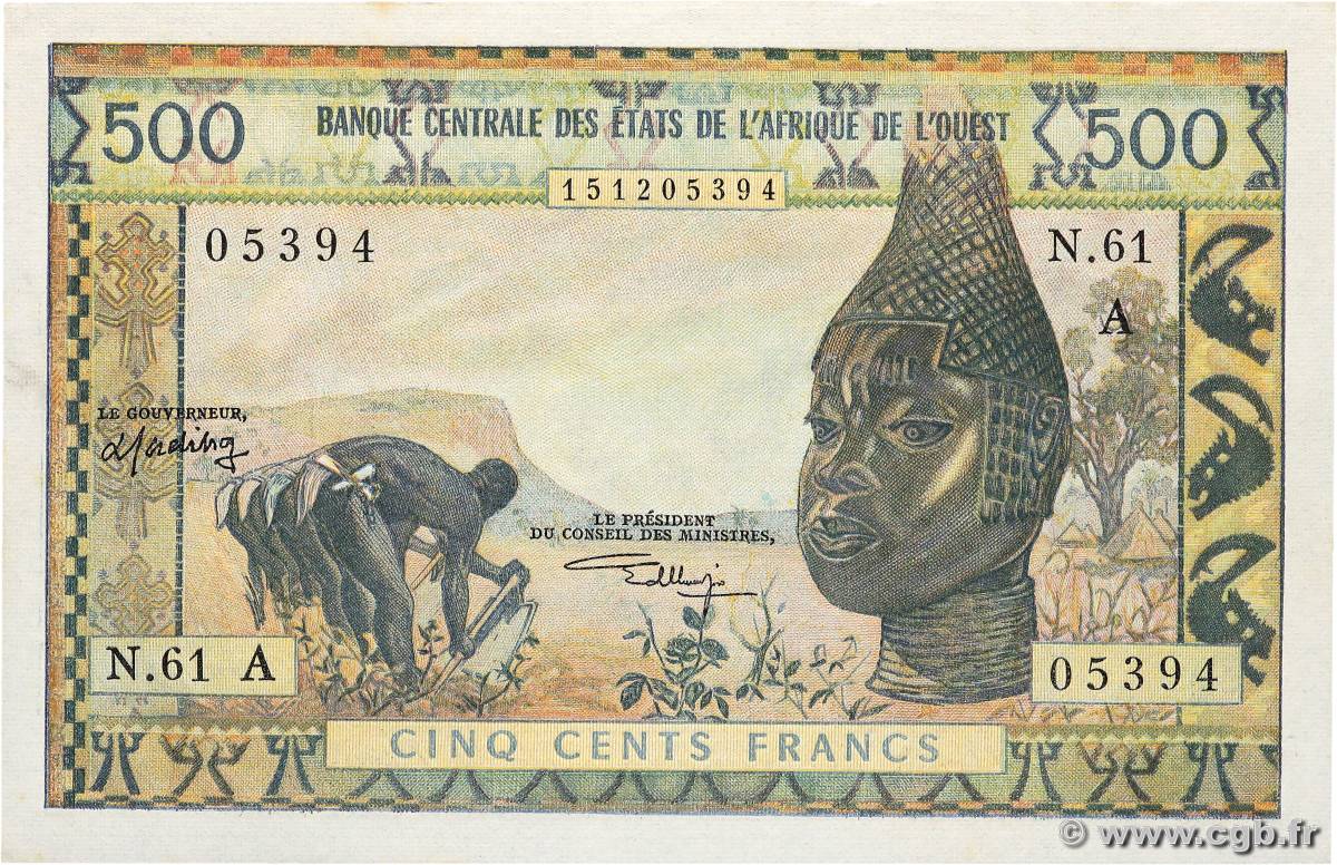 500 Francs STATI AMERICANI AFRICANI  1970 P.102Ak q.FDC