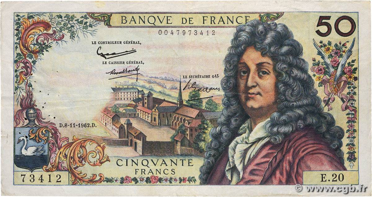 50 Francs RACINE FRANCE  1962 F.64.02 F