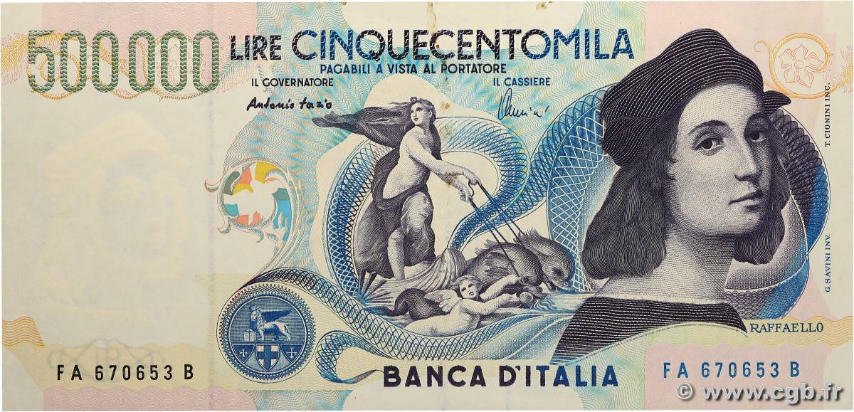 500000 Lire ITALY  1997 P.118 AU-