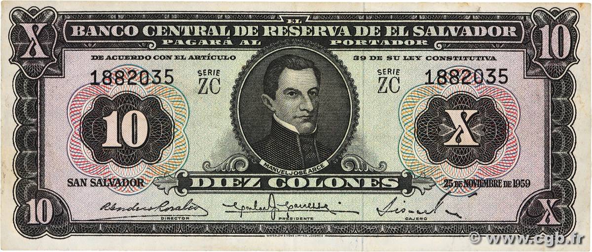 10 Colones SALVADOR  1959 P.099 TTB+