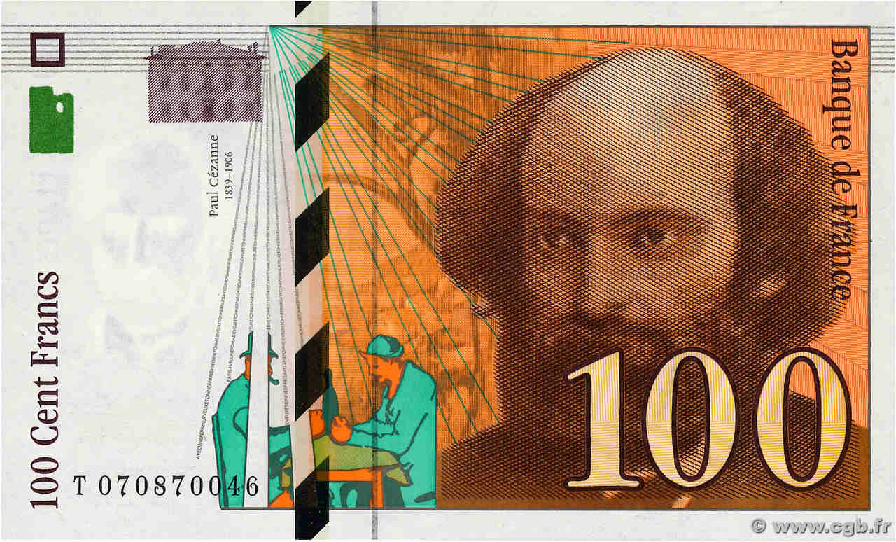 100 Francs CÉZANNE FRANCIA  1998 F.74.02 FDC
