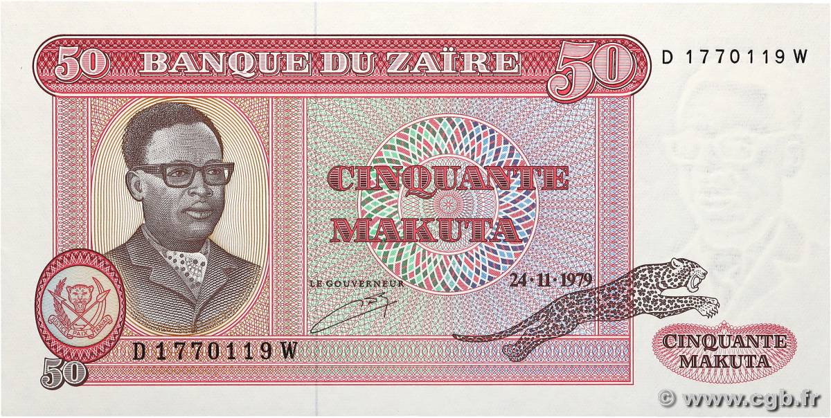 50 Makuta ZAIRE  1979 P.17a UNC