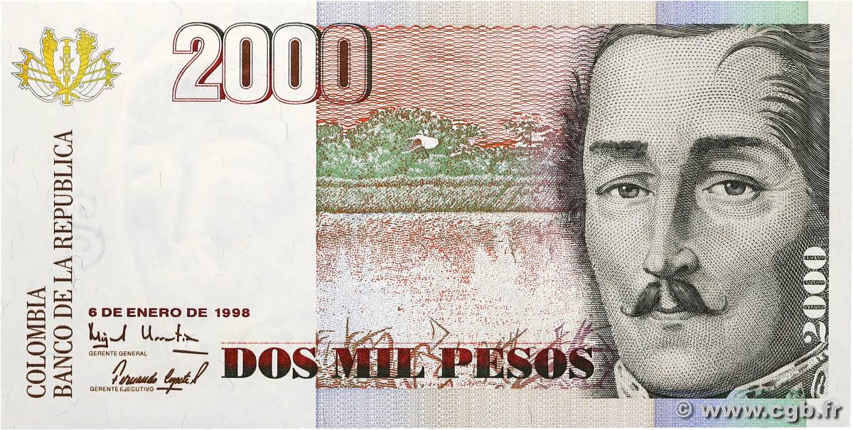 2000 Pesos COLOMBIE  1998 P.445c NEUF