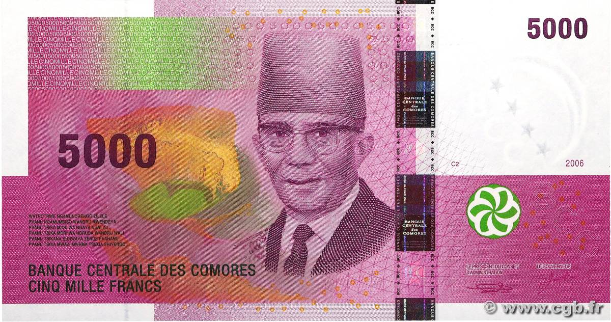 5000 Francs COMORES  2006 P.18a NEUF