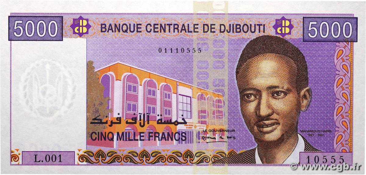 5000 Francs DJIBOUTI  2002 P.44 UNC