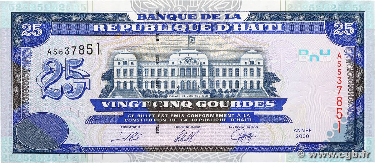 25 Gourdes HAITI  2000 P.266a UNC