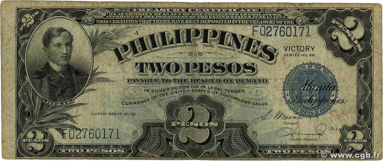 2 Pesos PHILIPPINES  1944 P.095a B