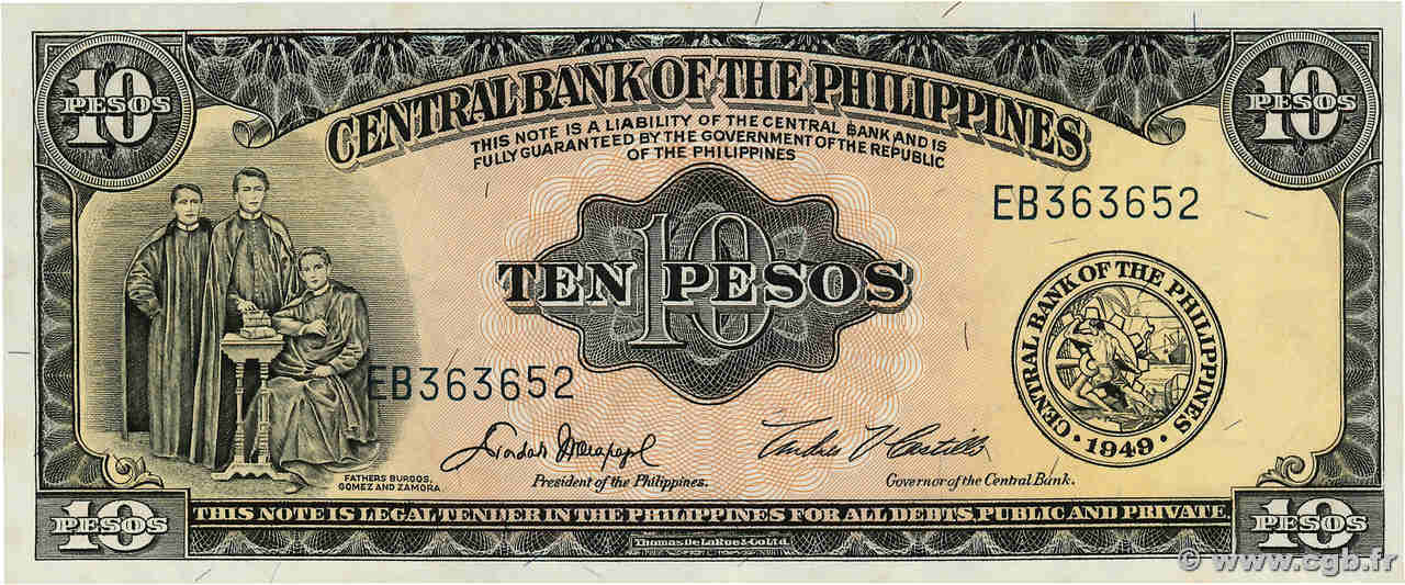 10 Pesos PHILIPPINES  1949 P.136e NEUF