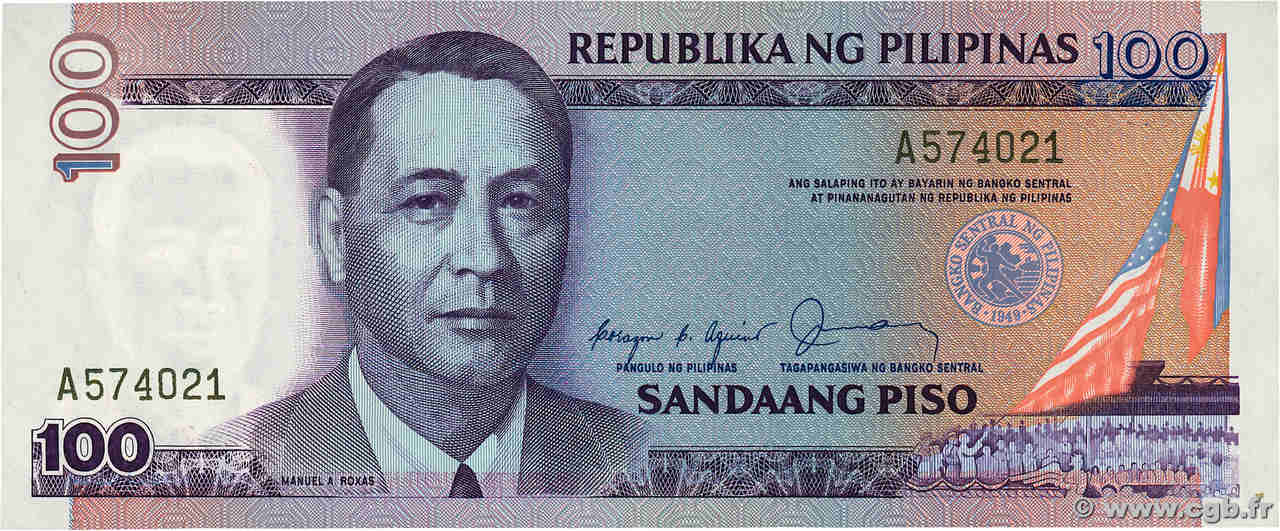 100 Pesos FILIPPINE  1987 P.172a SPL