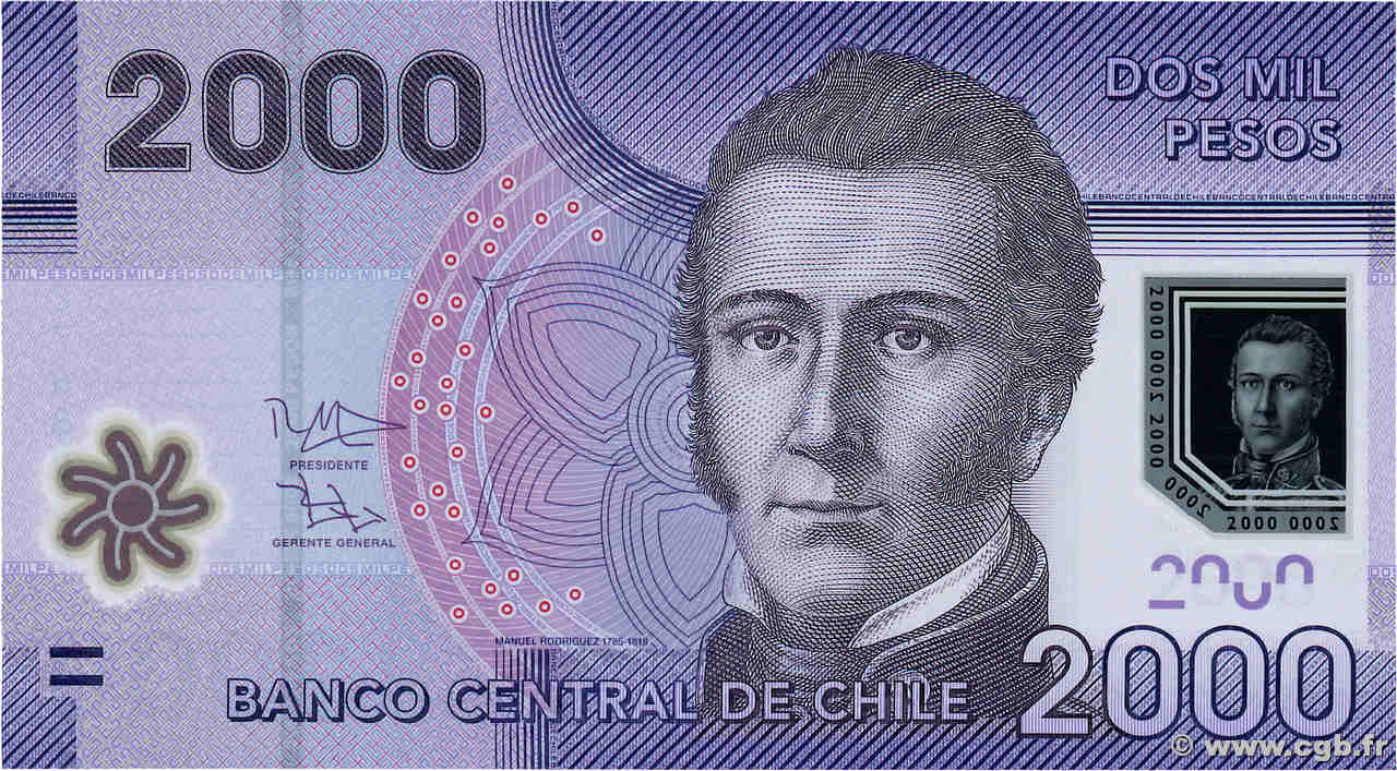 2000 Pesos CHILE  2016 P.162f UNC