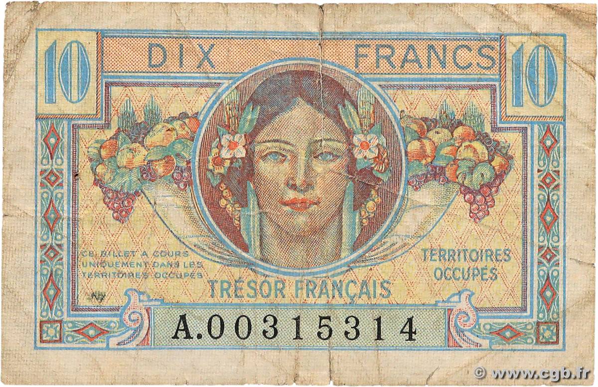 10 Francs TRÉSOR FRANÇAIS FRANCE  1947 VF.30.01 B+