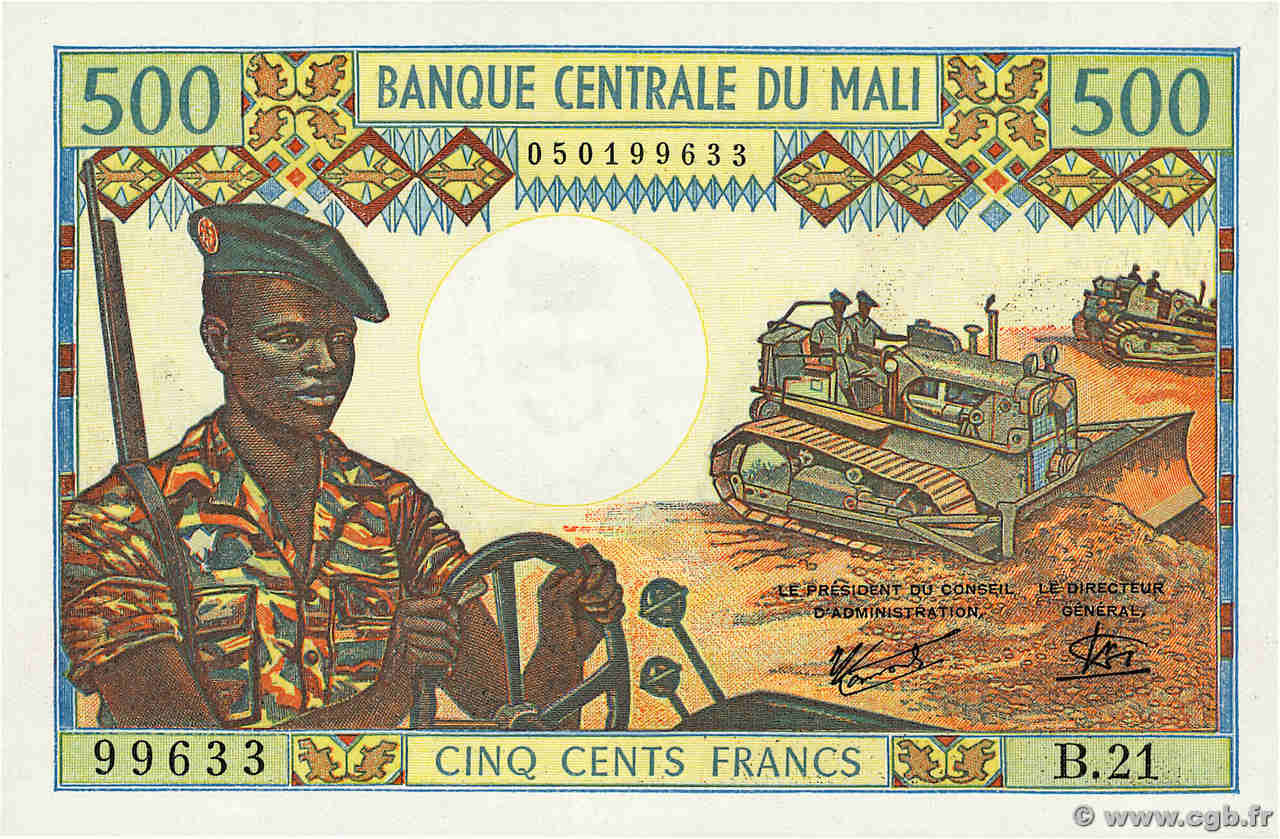 500 Francs MALI  1973 P.12e NEUF