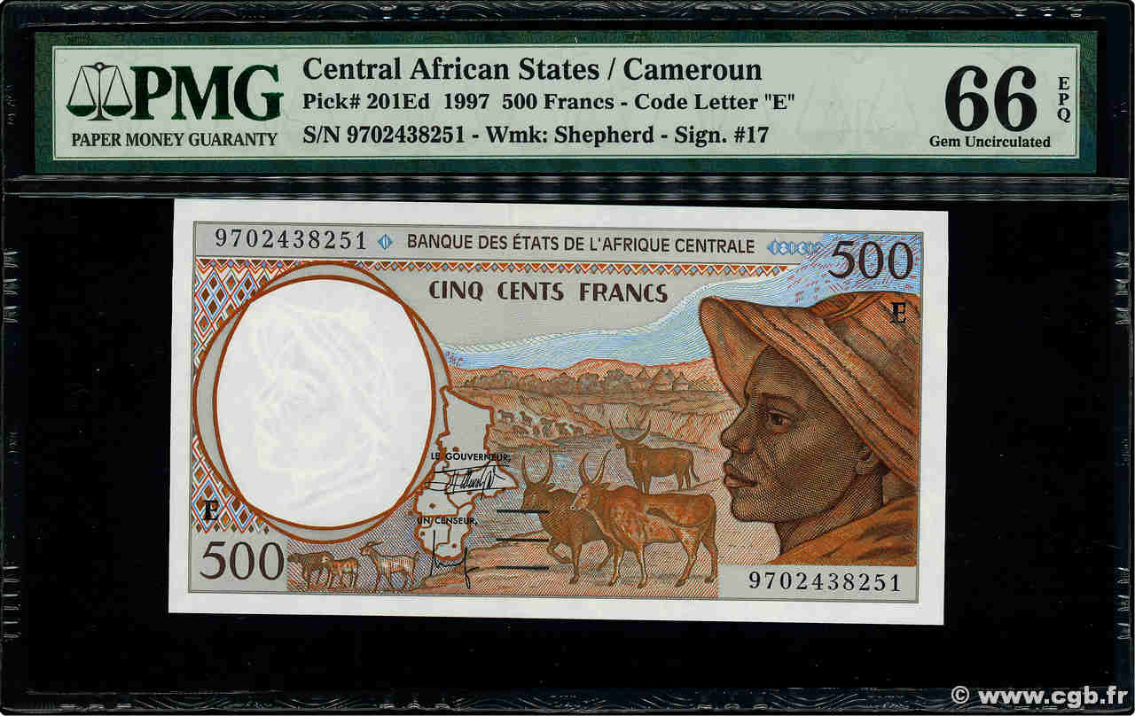 500 Francs type 1993E CAMEROON  1997 A.165Ed UNC