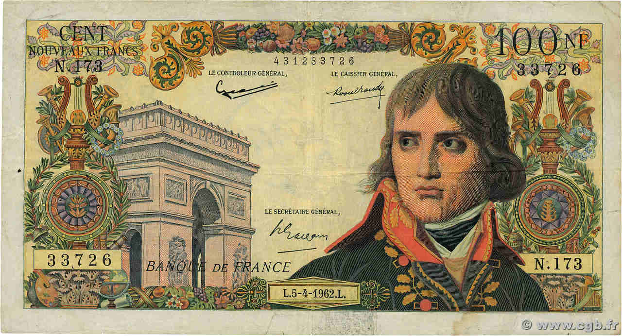 100 Nouveaux Francs BONAPARTE FRANCE  1962 F.59.15 F