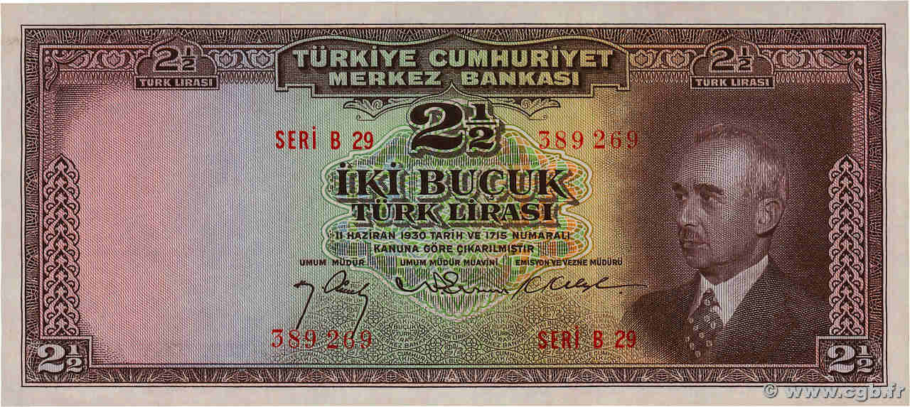 2,5 Lira TURQUíA  1947 P.140 EBC+