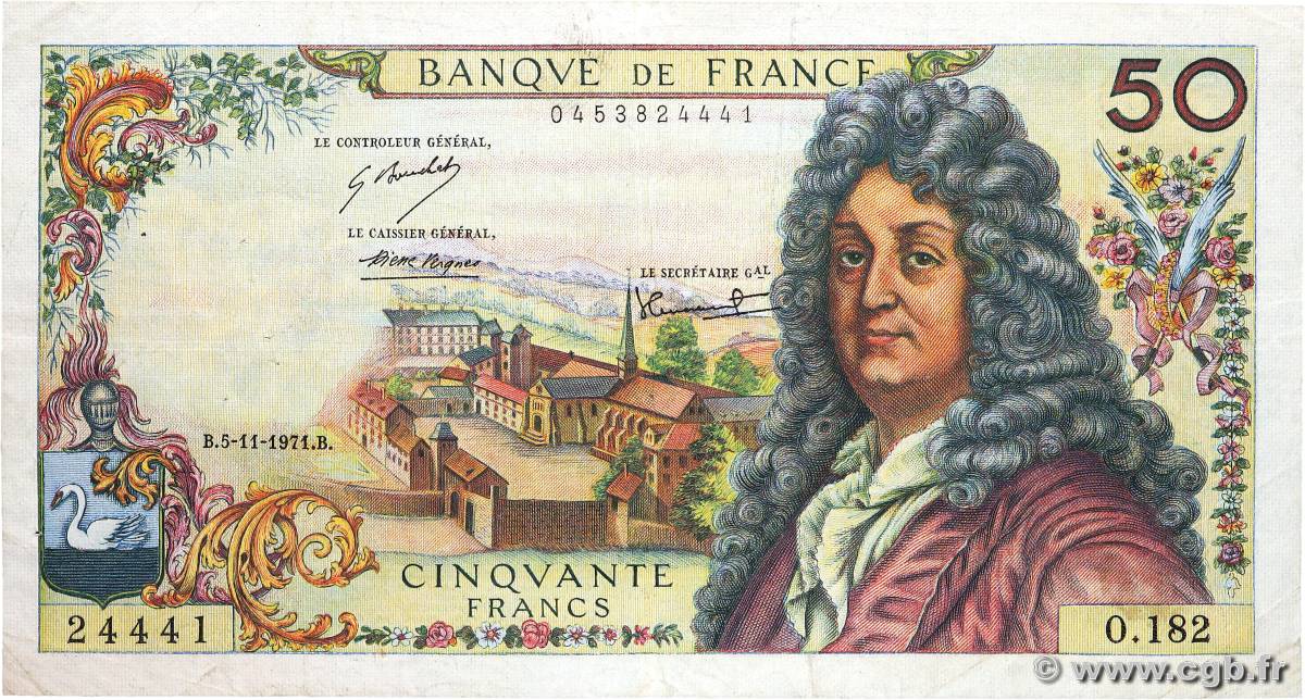 50 Francs RACINE FRANCE  1971 F.64.19 F