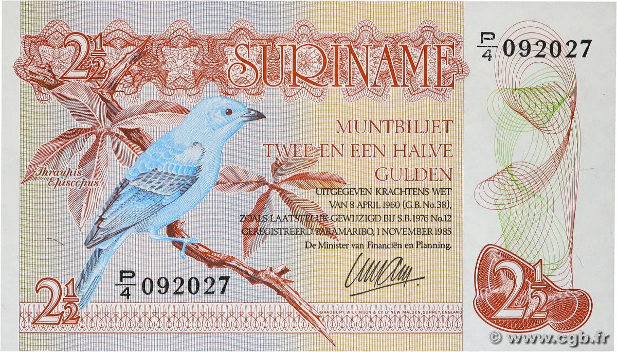 2,5 Gulden SURINAM  1985 P.119 NEUF