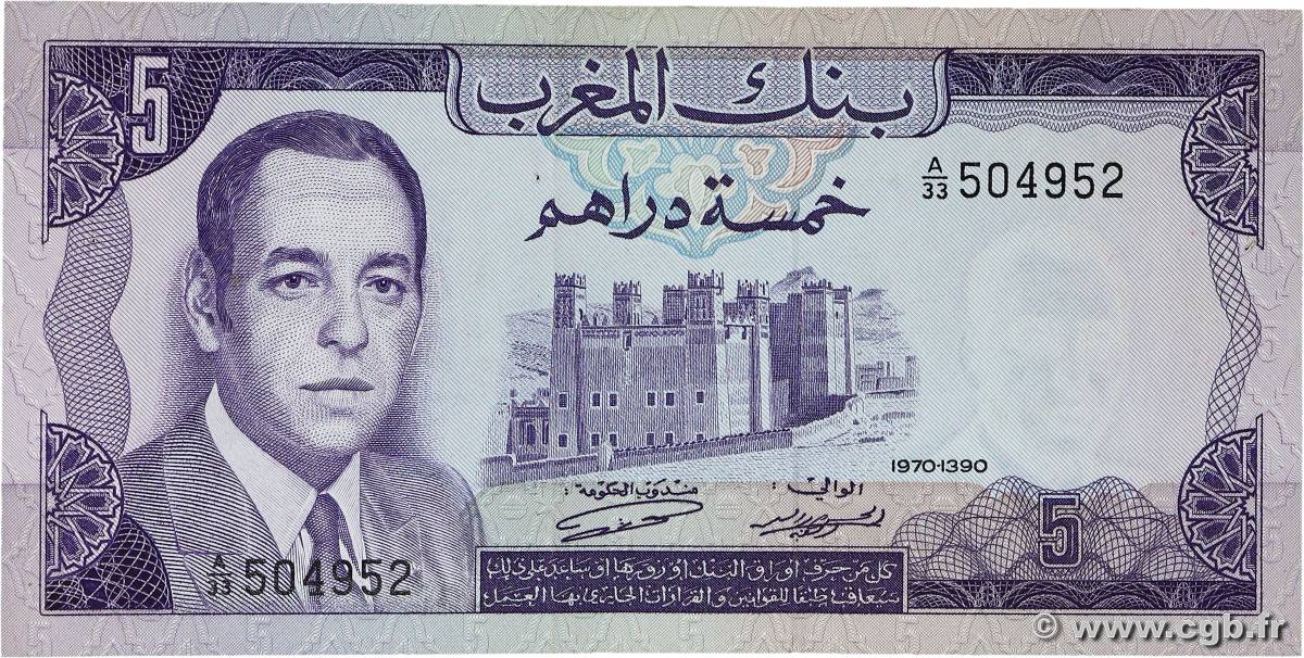 5 Dirhams MAROKKO  1970 P.56a VZ