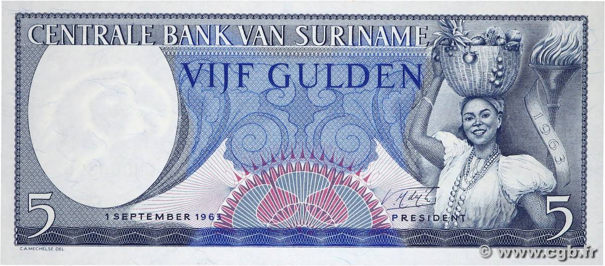 5 Gulden SURINAM  1963 P.120b FDC