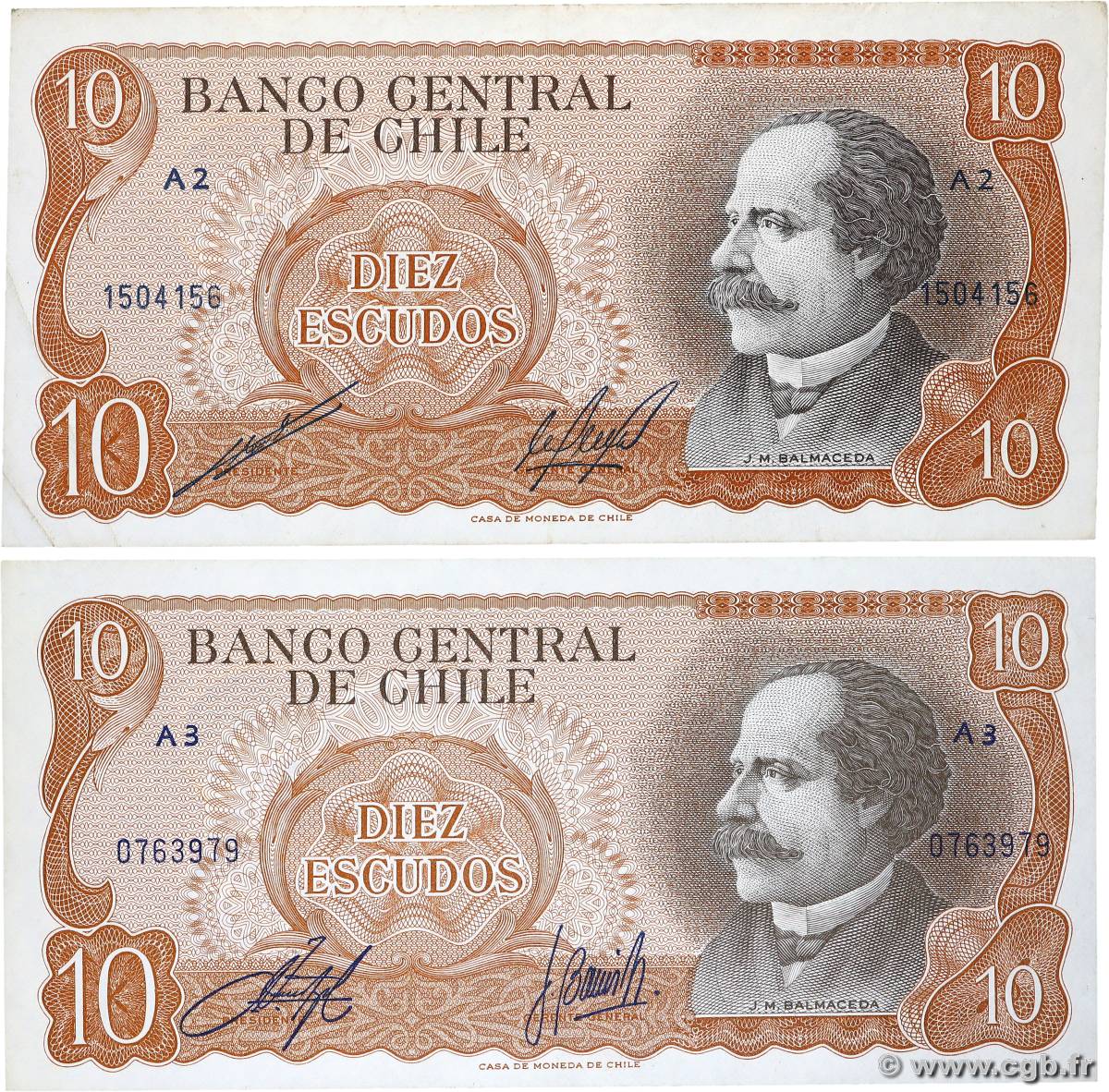 10 Escudos Lot CHILE
  1970 P.143 MBC+