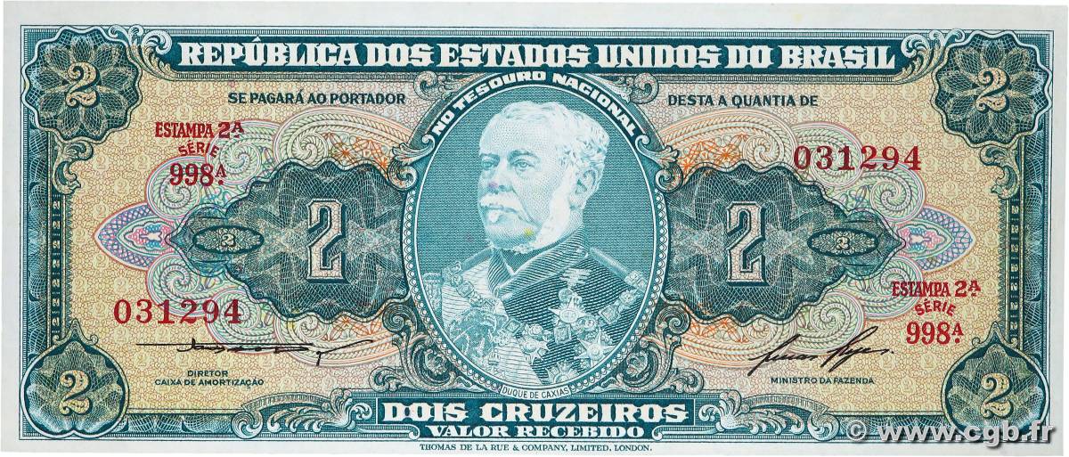 2 Cruzeiros BRAZIL  1956 P.157Ac UNC