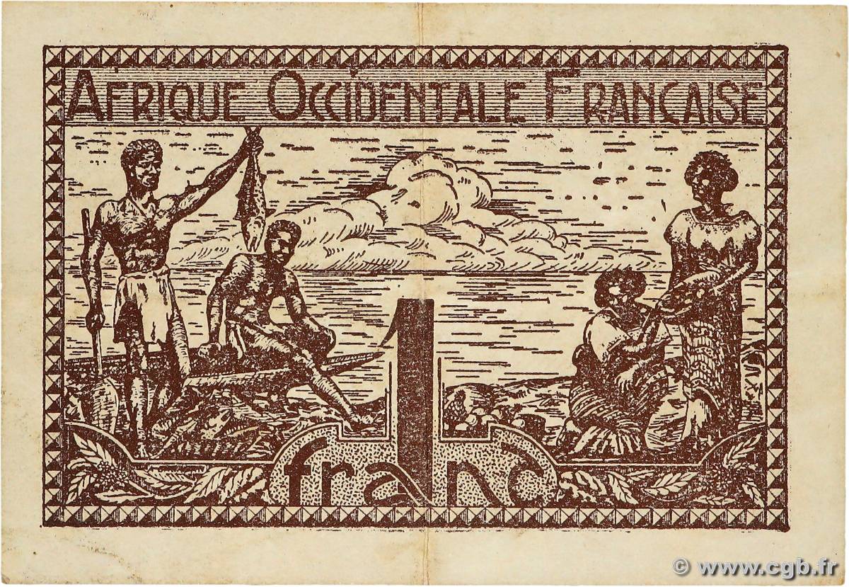 1 Franc FRENCH WEST AFRICA  1944 P.34a VF+