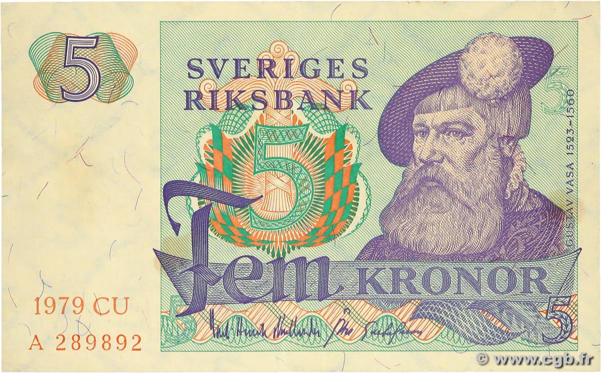 5 Kronor SUÈDE  1979 P.51d XF