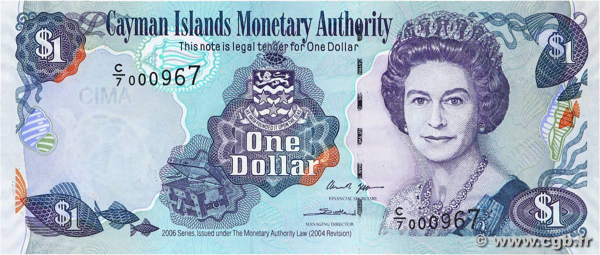 1 Dollar Petit numéro CAYMAN ISLANDS  2006 P.33d UNC-