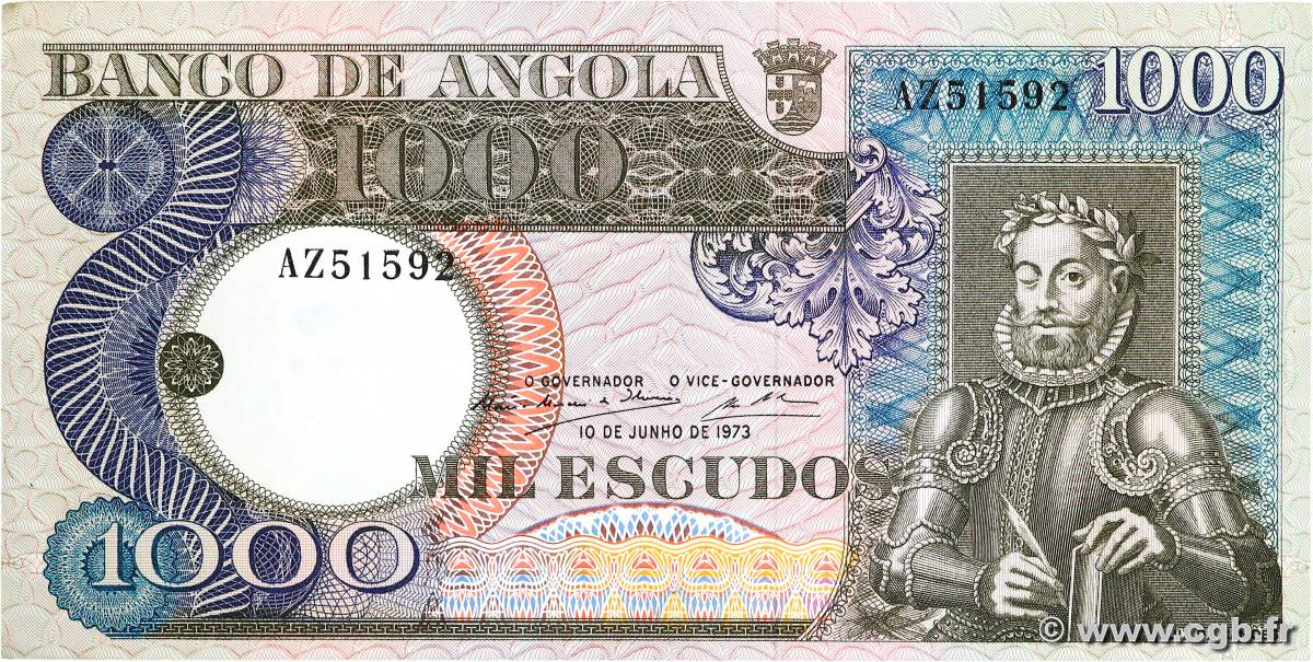 1000 Escudos ANGOLA  1973 P.108 SUP+