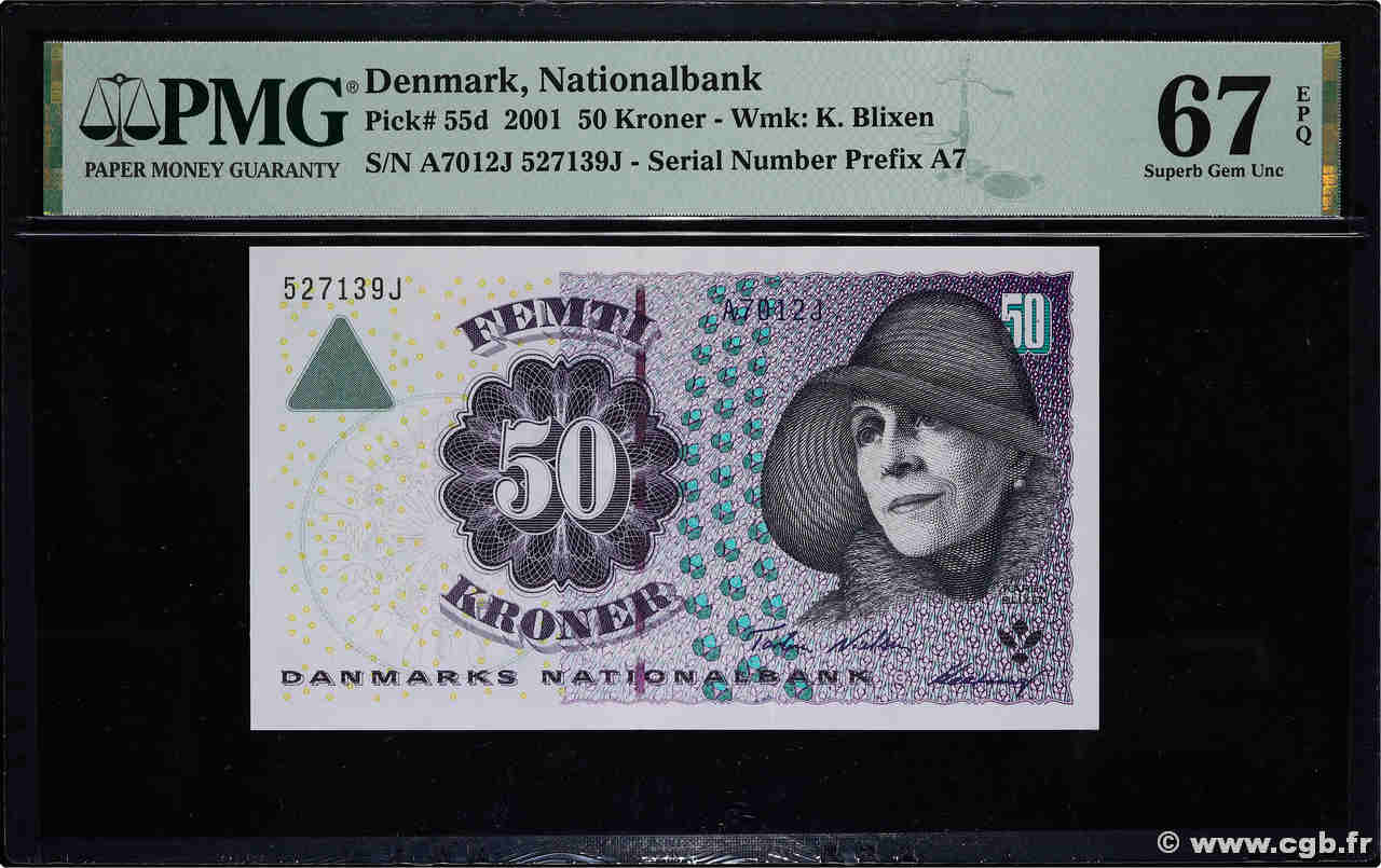 50 Kroner DÄNEMARK  2001 P.055d ST