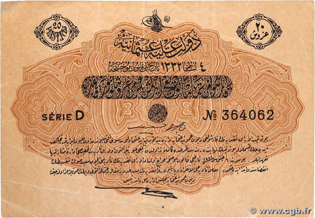20 Piastres TURQUIE  1917 P.097 TTB
