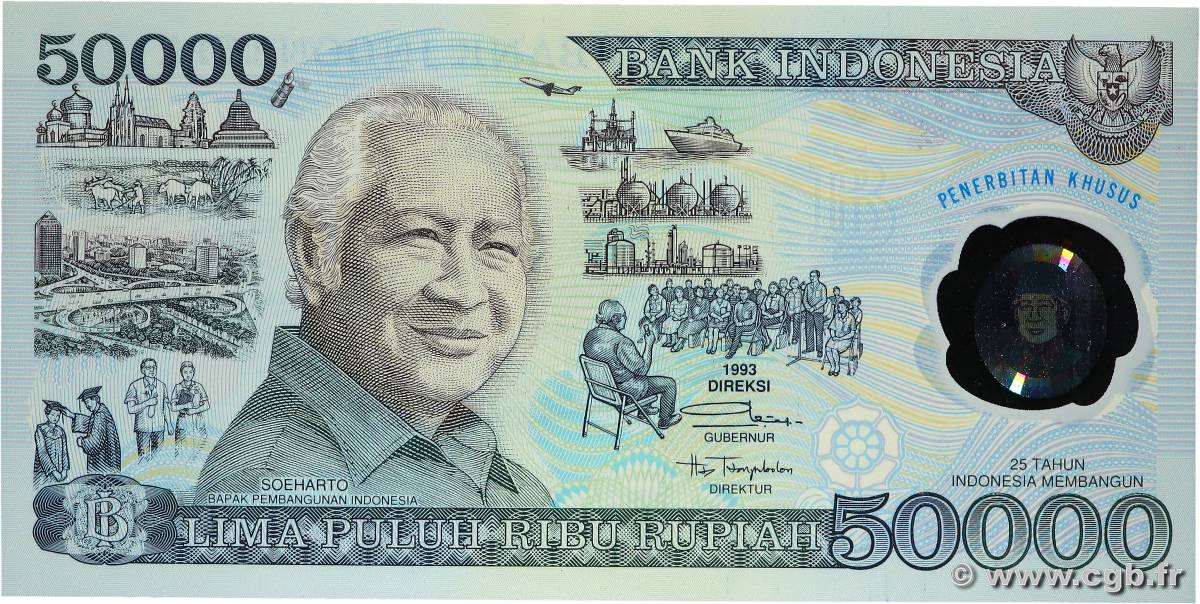 50000 Rupiah Commémoratif INDONESIA  1993 P.134a UNC-