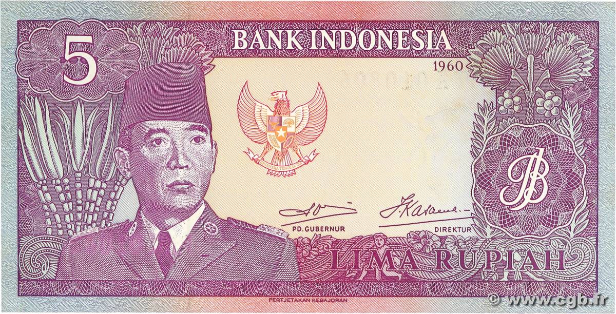 5 Rupiah INDONÉSIE  1960 P.082b pr.NEUF