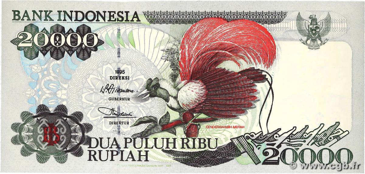 20000 Rupiah INDONESIA  1995 P.135a SC+