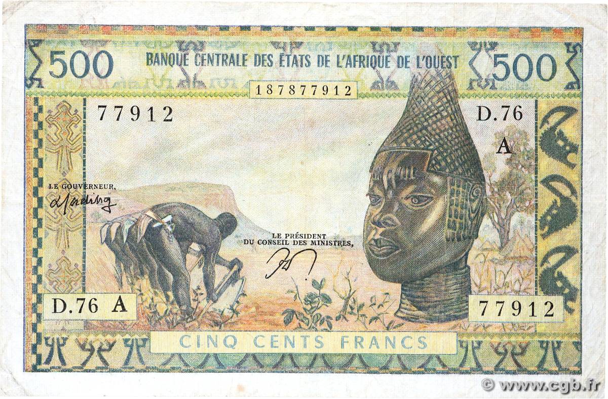 500 Francs ÉTATS DE L AFRIQUE DE L OUEST  1970 P.102Am TB