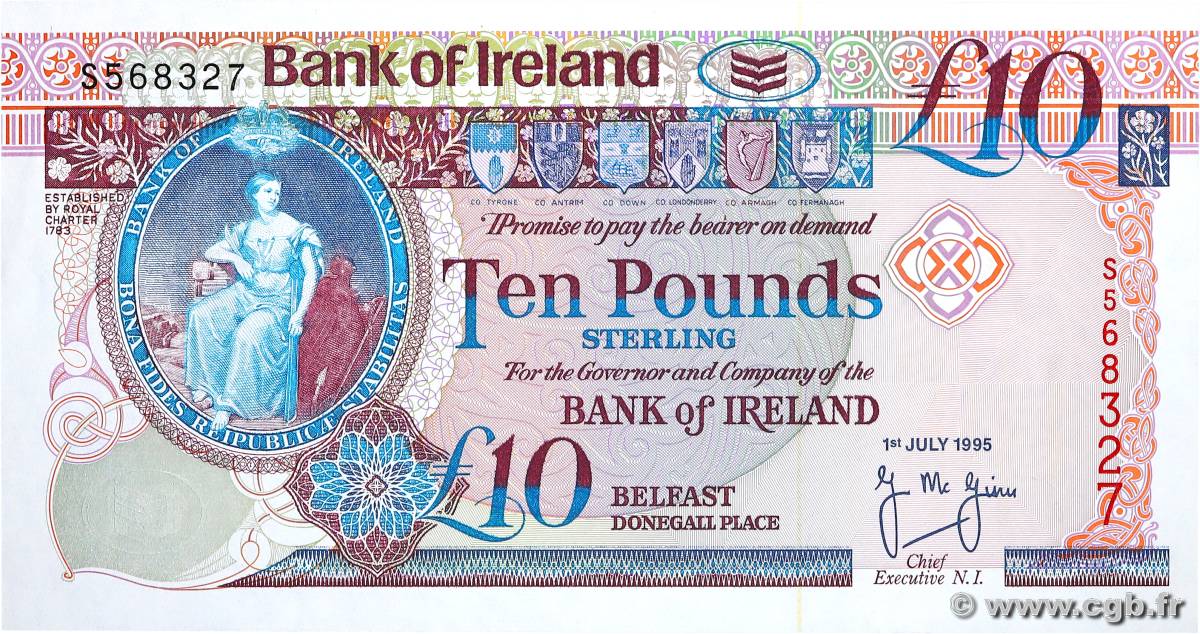 20 Pounds NORTHERN IRELAND  1995 P.076a AU+