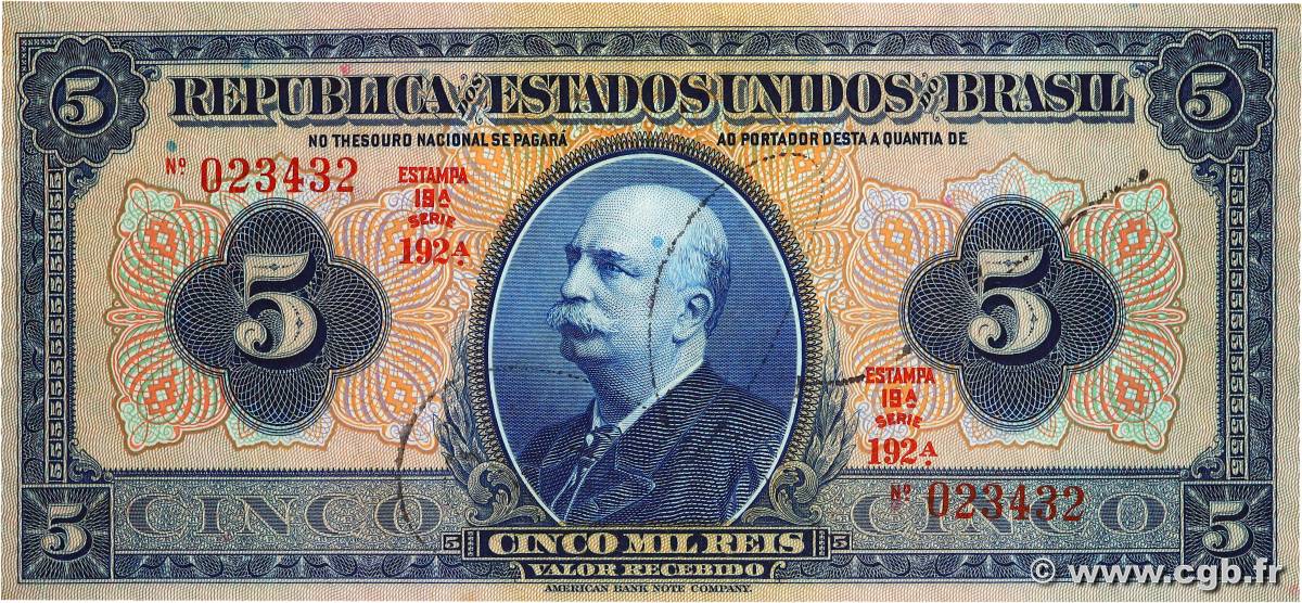 5 Mil Reis Numéro spécial BRÉSIL  1925 P.029b SPL