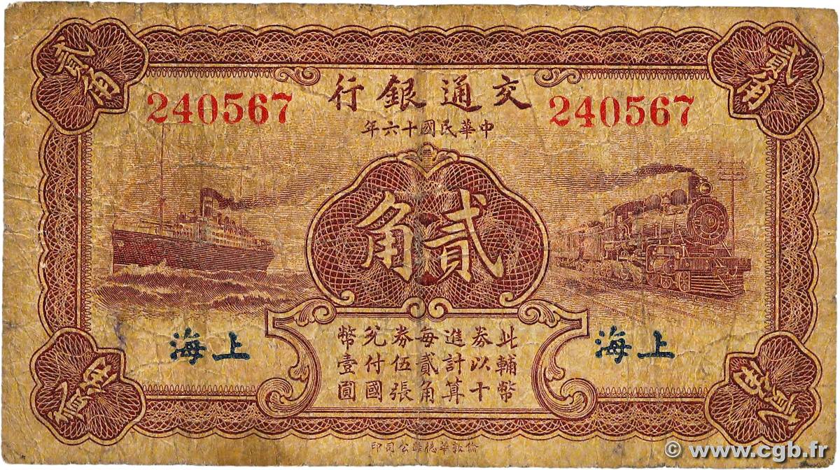 20 Cents CHINA Shanghai 1927 P.0143b SGE