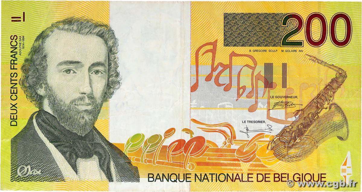 200 Francs BELGIO  1995 P.148 MB