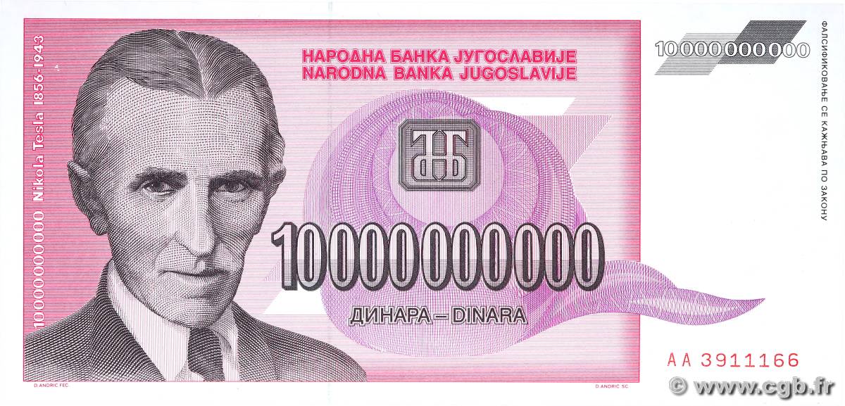 10000000000 Dinara YOUGOSLAVIE  1993 P.127 NEUF