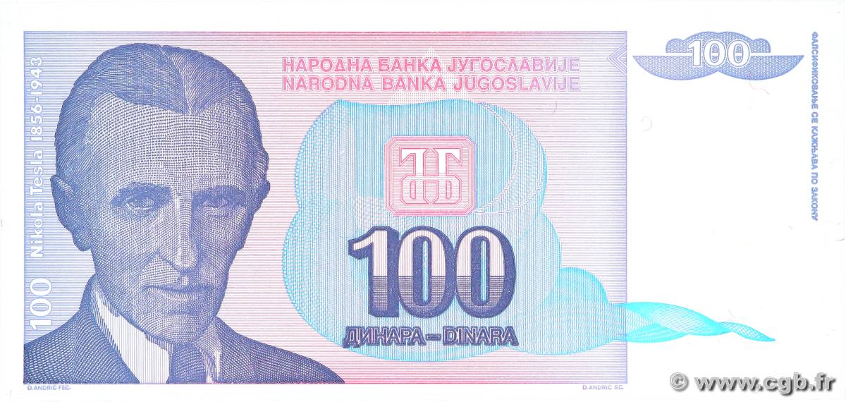 100 Dinara YOUGOSLAVIE  1994 P.139a NEUF