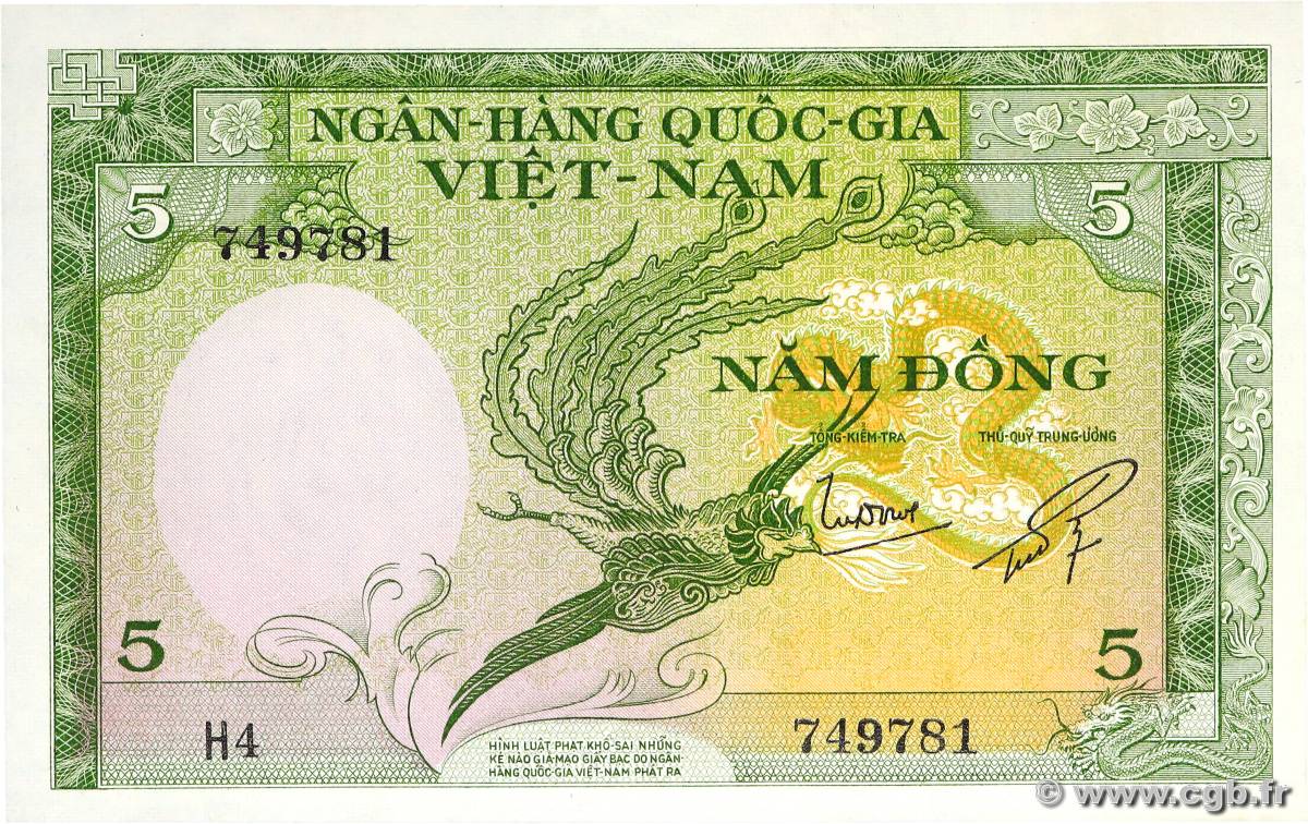 5 Dong VIET NAM SOUTH  1955 P.02a UNC-