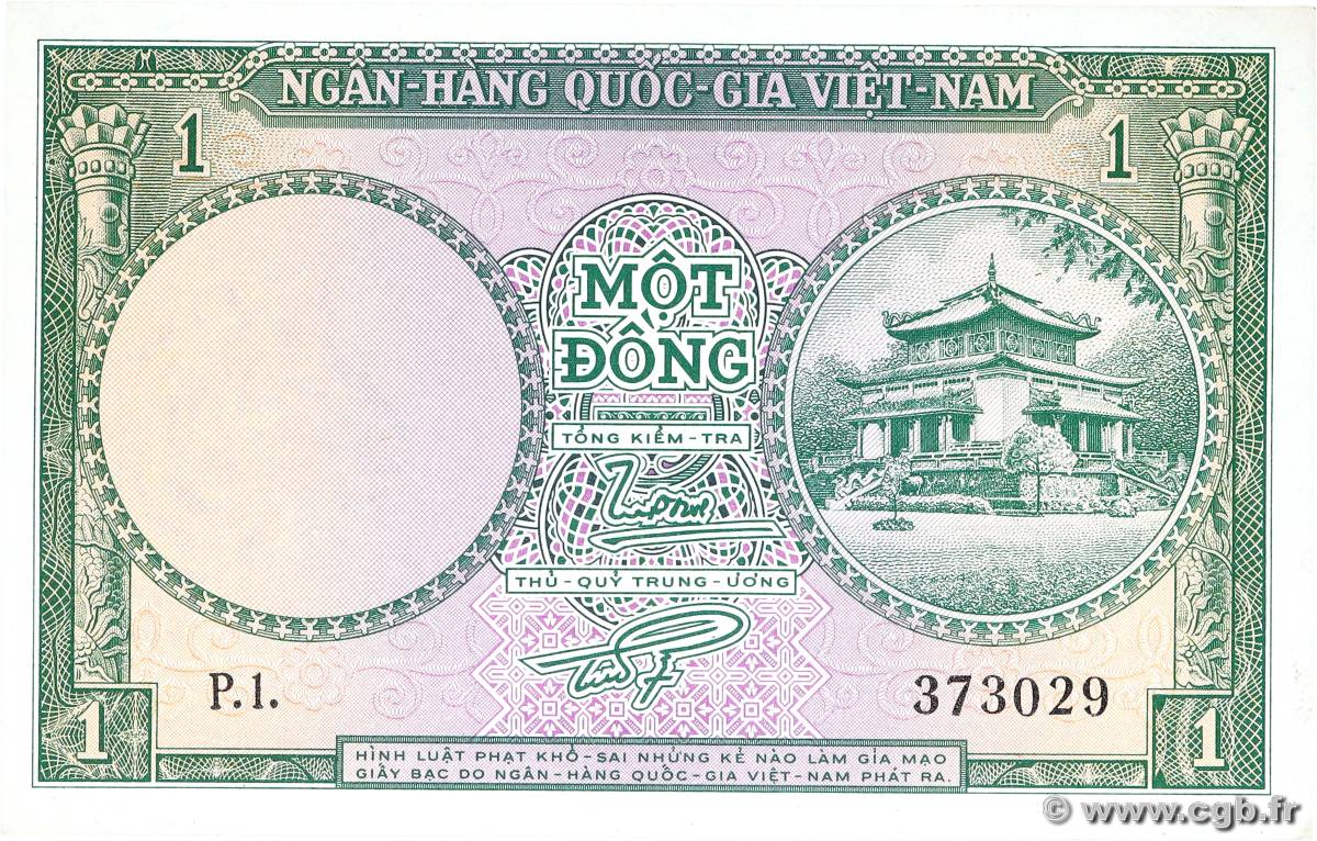 1 Dong SÜDVIETNAM  1956 P.01a fST